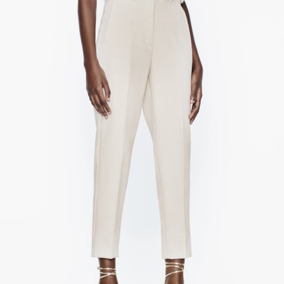 Zara High Waist Cream Pants - Picture 1 of 8